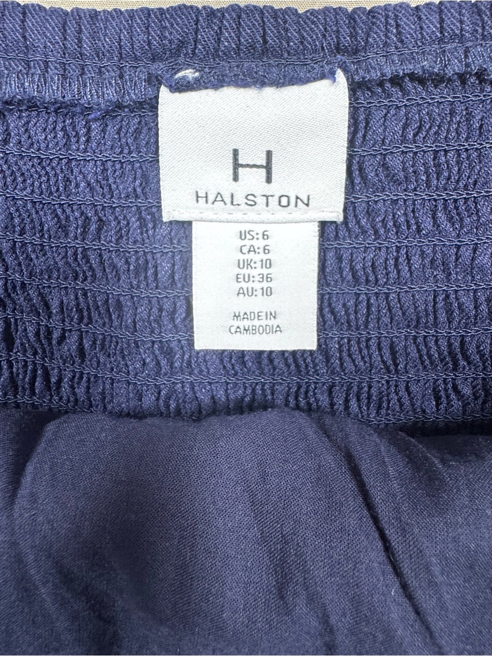Halston Navy Linen Blend Square Neck Mini Dress Size 6 - Picture 5 of 6